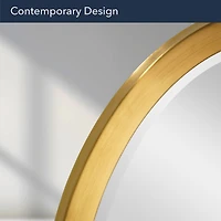 Head West Oval Brushed Gold Metal Framed Bathroom Mirror - 29" x 23"