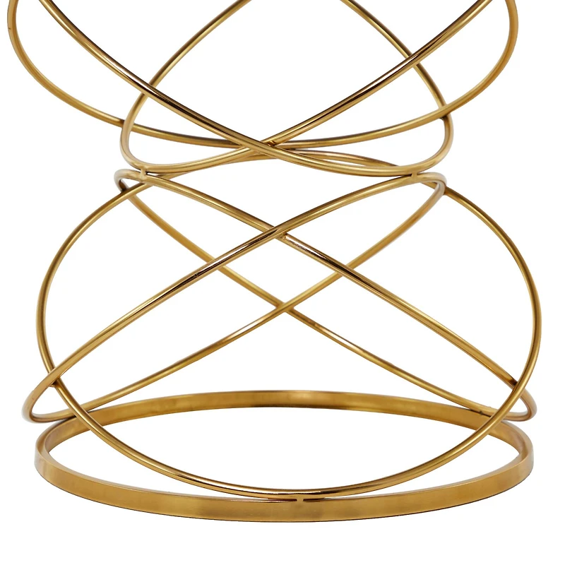 24" Open Ring Accent Table with Black Marble Top