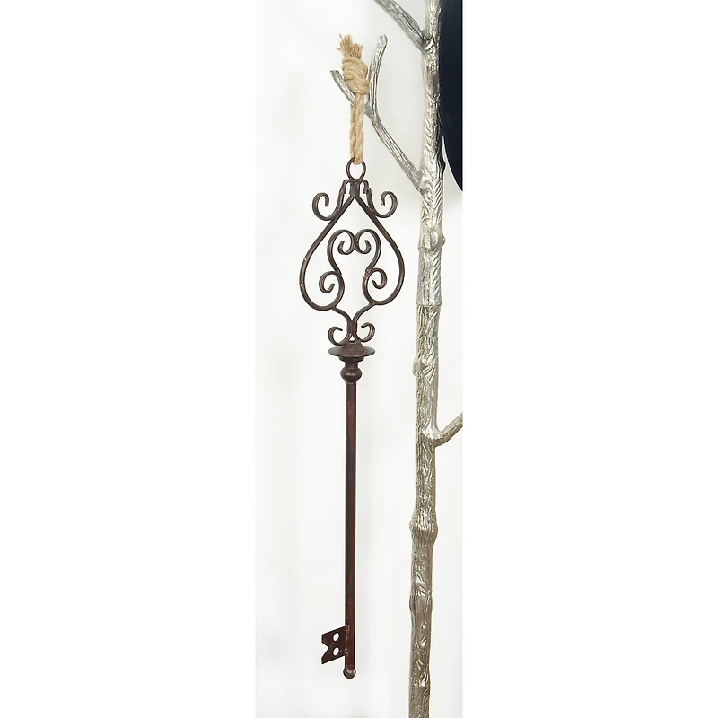 31" Black Metal Skeleton Key Industrial Wall Décor Set