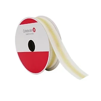7/8" x 30ft. Creme & Gold Stripe Grosgrain Ribbon by Celebrate It®