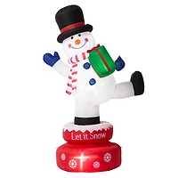 Glitzhome® 6ft. Lighted Inflatable Rotating Snowman Décor