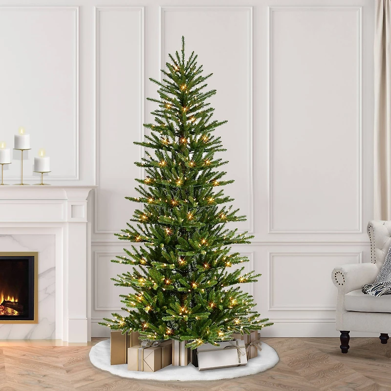 6.5ft. Pre-Lit Mountain View Spruce Artificial Christmas Tree, Clear LED Lights