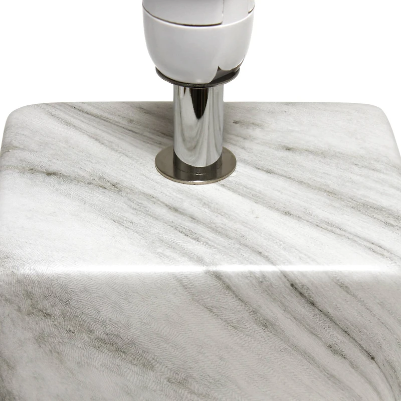 Simple Designs White Marbled Ceramic Table Lamp