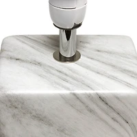 Simple Designs White Marbled Ceramic Table Lamp