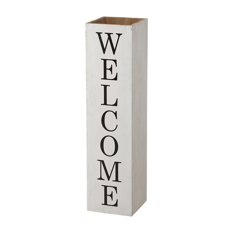Glitzhome® 30" Double Sided Whitewashed Wooden Porch Vase