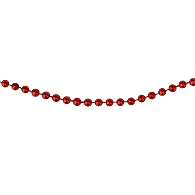 Metallic Beaded Commercial Christmas Garland - 66' x .15" - Red - Unlit