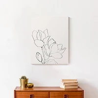 Magnolia Line Drawing 16" x 20" Canvas Wall Art
