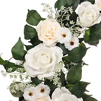 24" Spring Cream Rose & Camellia Wreath