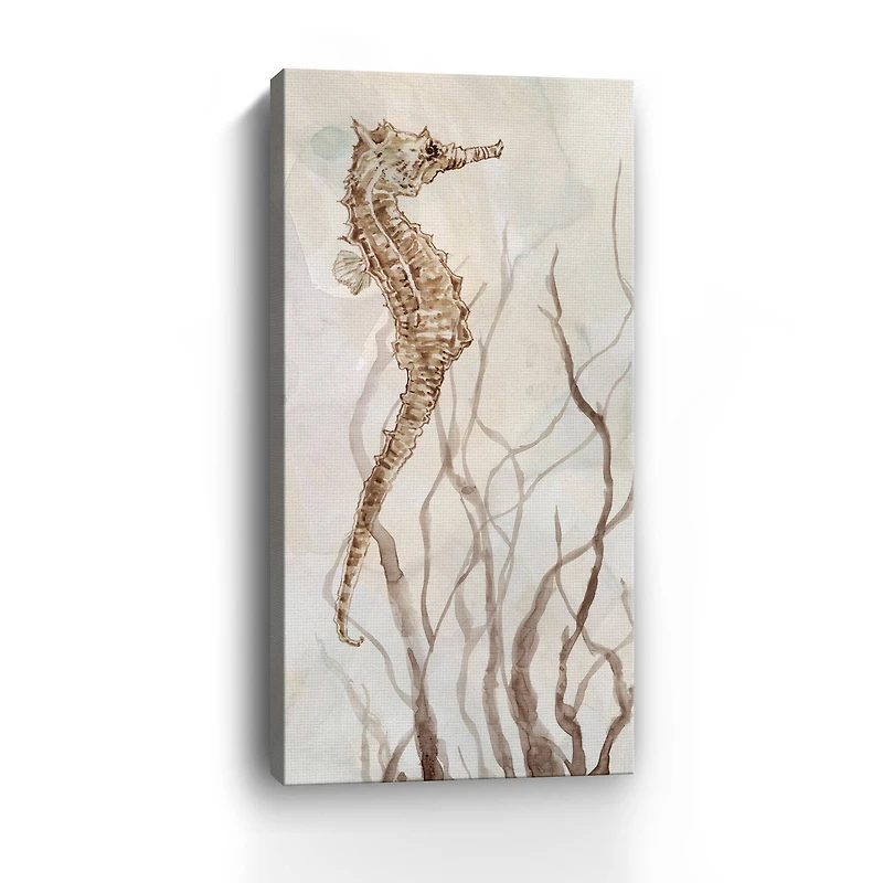 Neutral Seahorse I Canvas Giclee
