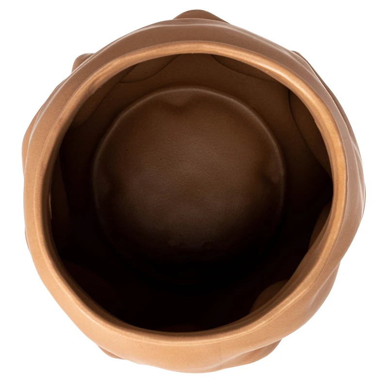 Hello Honey® 10" Brown Organically Shaped Stoneware Pinched Planter