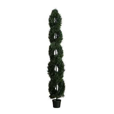 8ft. UV-Resistant Double Pond Cypress Spiral Topiary