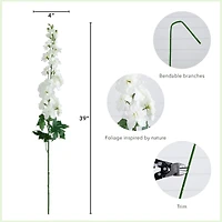 39" White Delphinium Flower Stems, 3ct.