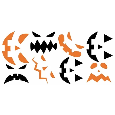 RoomMates Halloween Pumpkin Faces Glow in the Dark Peel & Stick Decals