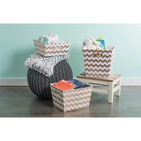 DII® 13" Trapezoid Polyester Chevron Storage Bin