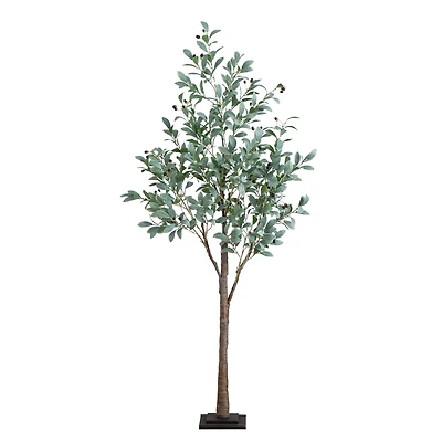 6ft. Pre-Lit Artificial Fruiting Olive Tree with Warm White LED Lights