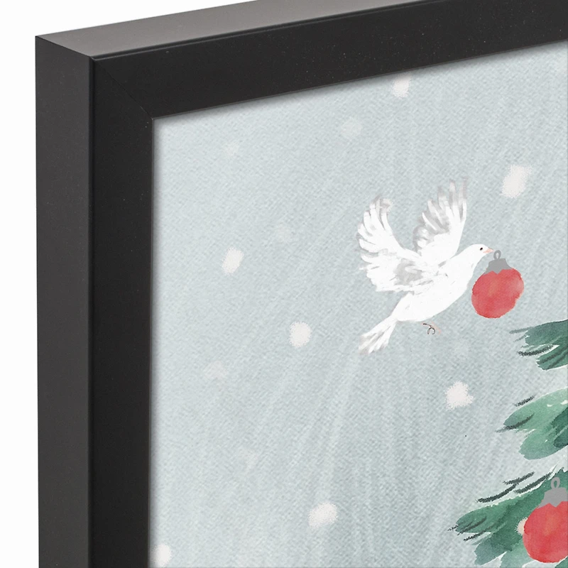 Christmas Creatures Tree Decorating Framed Canvas Wall Art