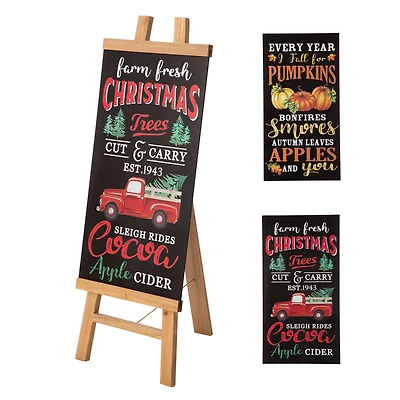Glitzhome® 32" Double-Sided Wooden Easel Accent with Changeable Board