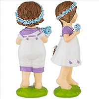 Design Toscano 15" Bluebonnet Twins Springtime Children Garden Statue Set