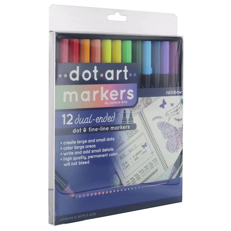 Leisure Arts® Rainbow Dual-Ended & Dot Marker Set