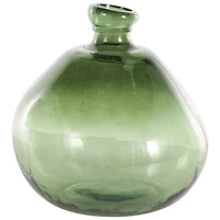 Green Recycled Glass Handmade Wide Ombre Spanish Bottle Vase