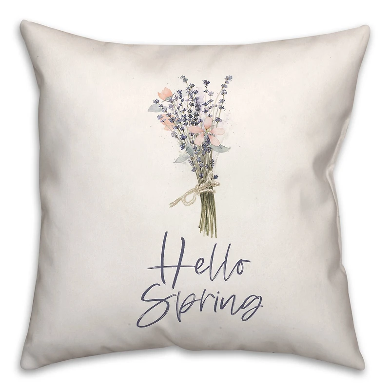 Bundle Hello Spring Flowers 18" x 18" Throw Pillow