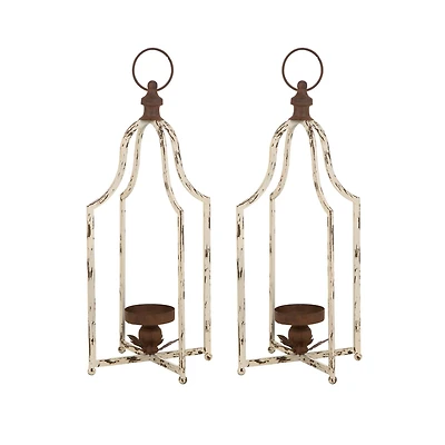 Glitzhome® 22" Farmhouse Distressed Metal Lantern, 2ct.