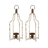 Glitzhome® 22" Farmhouse Distressed Metal Lantern, 2ct.