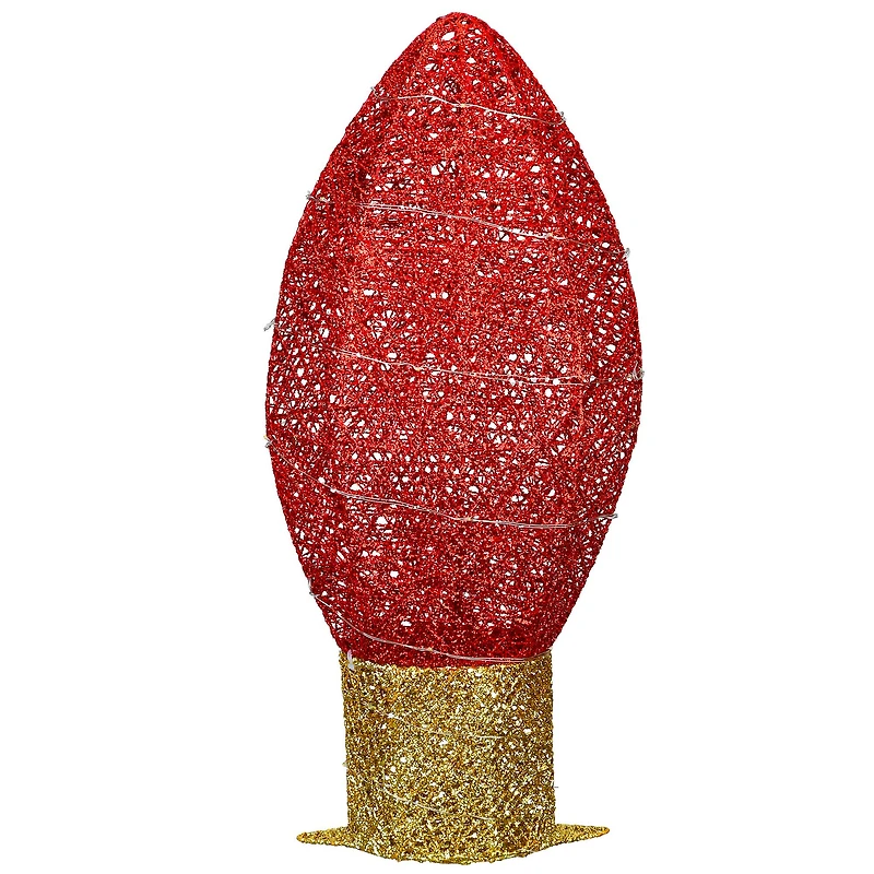 20" Pre-Lit LED Red Christmas Light Bulb Decoration