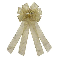 20.5" Gold Glitter Mesh Tree Bow by Celebrate It®