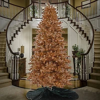 9ft. Pre-Lit Rose Gold Metallic Evergreen Artificial Christmas Tree