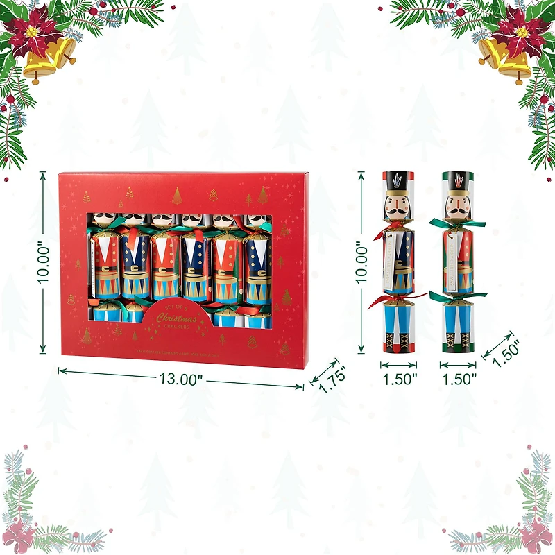 Glitzhome® 10" Christmas Nutcracker Party Cracker with Gift Contents, 8ct.