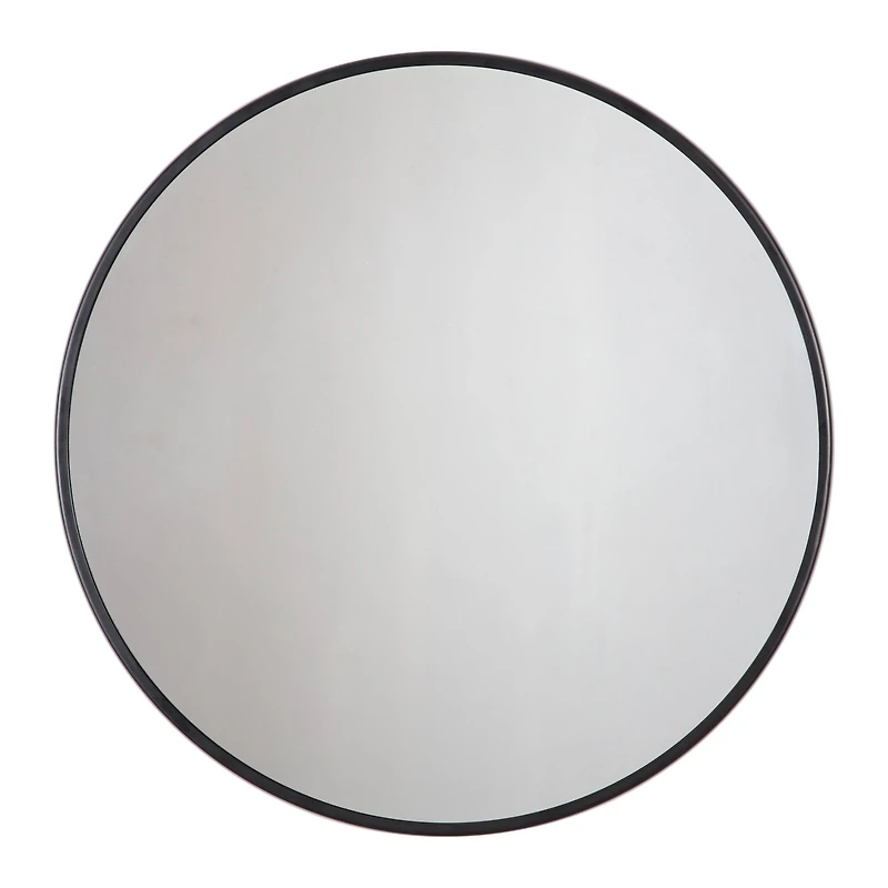 Habitat Adelina 30" Black Circular Wall Mirror