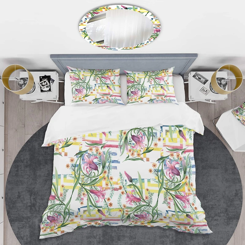 Designart 'Floral Botanical Retro XI' Mid-Century Duvet Cover Set