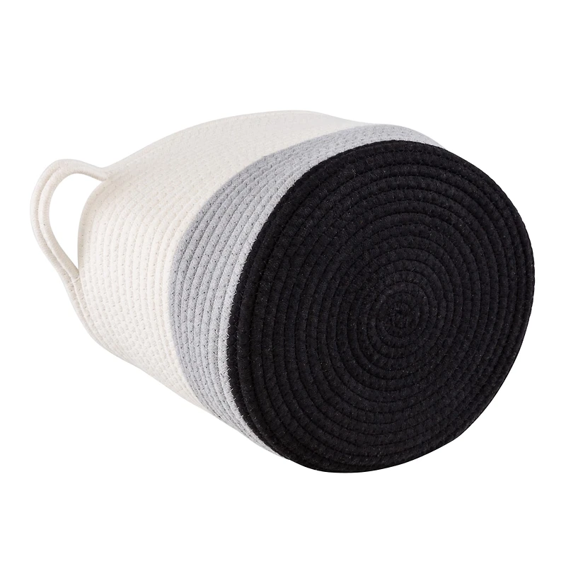 Honey Can Do Black & White Ombré Nesting Cotton Rope Storage Basket Set
