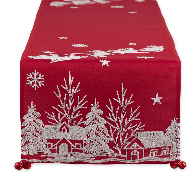 DII® 70" Santa's Sleigh Embroidered Table Runner