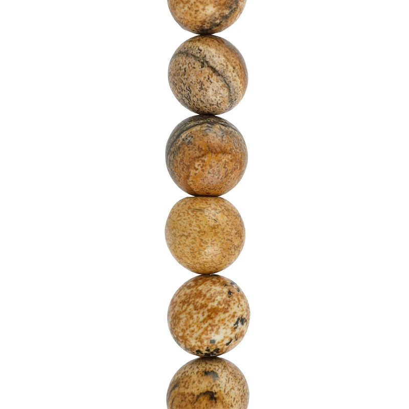 Brown Picture Jasper Round Beads by Bead Landing
