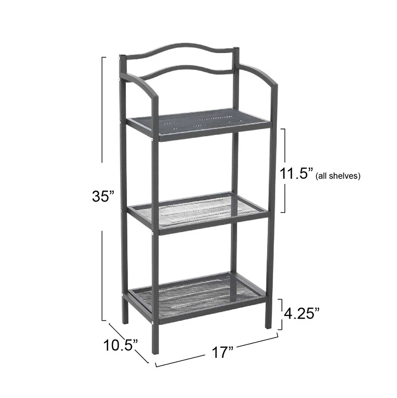 Household Essentials 3-Tier Metal Bathroom Storage Shelf