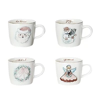 Hello Honey® 12oz. Snowman, Angel, Wreath & Santa Mug Set