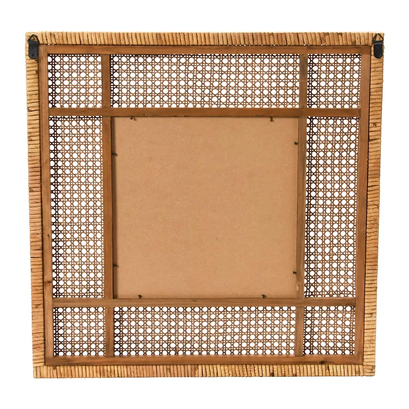 Hello Honey® Natural Square Rattan Framed Wall Mirror