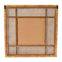 Hello Honey® Natural Square Rattan Framed Wall Mirror