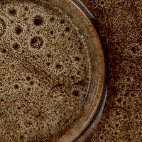 Hello Honey® 8" Brown Glaze Ceramic Candle Holder with Tray