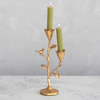 Hello Honey® 11.7" Gold Double Taper Metal Candelabra