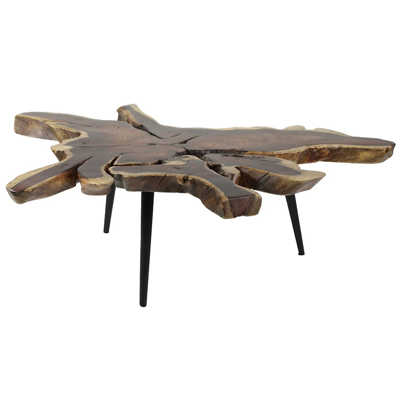 47" Brown Metal Contemporary Coffee Table