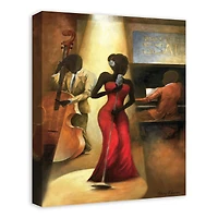 Jazz Singer In Red 16" x 20" Canvas Wall Art