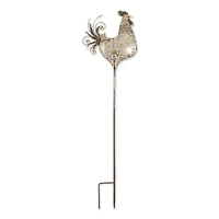 35.5" Gold Rooster Garden Stake