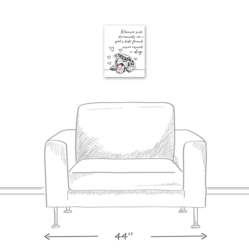 Dog's Are A Girl's Best Friend Canvas Wall Art