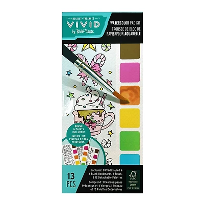 VIVID by Brea Reese® Cocoa & Sweets Holiday Bookmark Watercolor Pad Kit