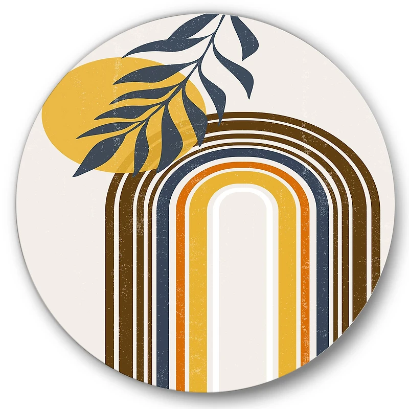 Designart - Abstract Sun Moon Leaves II