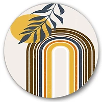 Designart - Abstract Sun Moon Leaves II