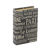 Black French Themed Typography Wood Traditional Box Set